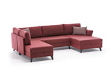 Corner sofa with sleeping function Eris Claret Red