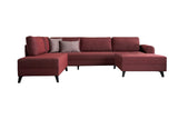 Corner sofa with sleeping function BELEN Claret Red