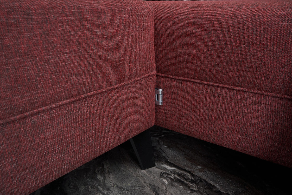 Corner sofa with sleeping function BELEN Claret Red