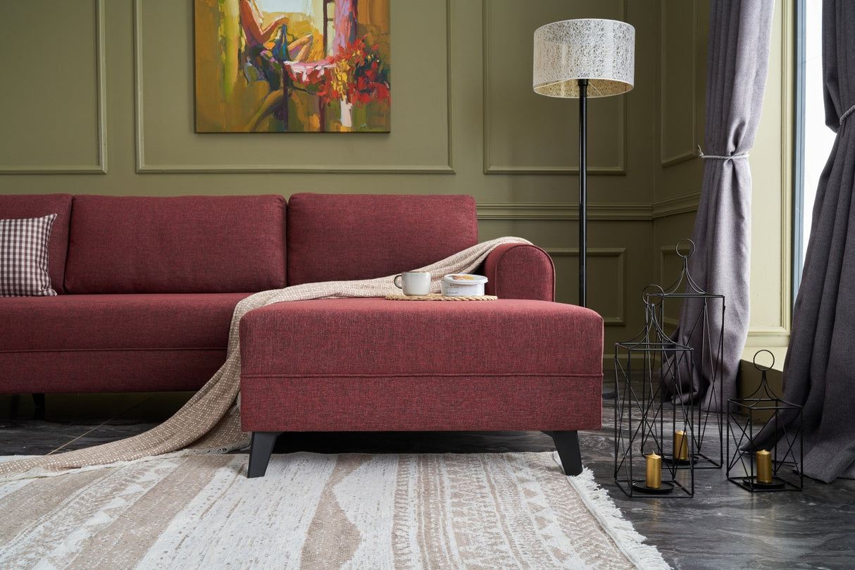 Corner sofa with sleeping function BELEN Claret Red