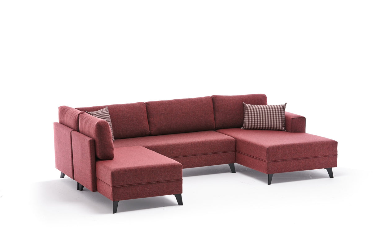 Corner sofa with sleep function Efsun Claret Red