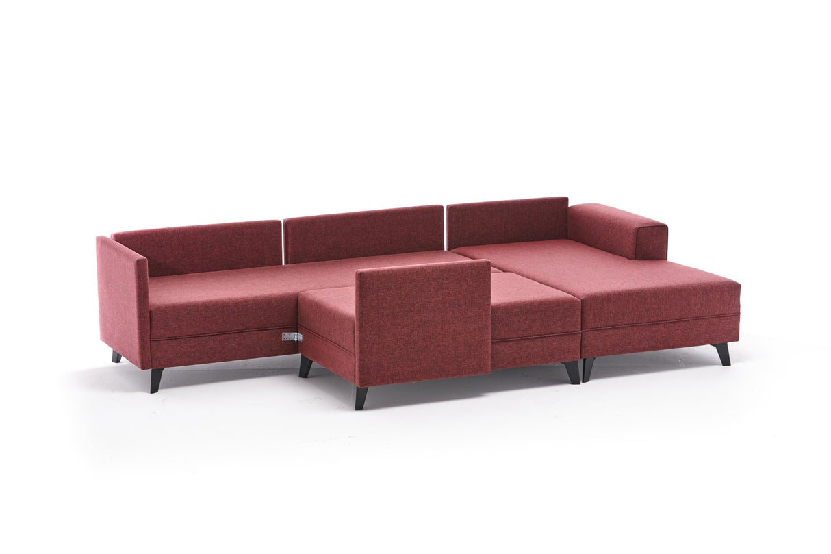 Corner sofa with sleep function Efsun Claret Red