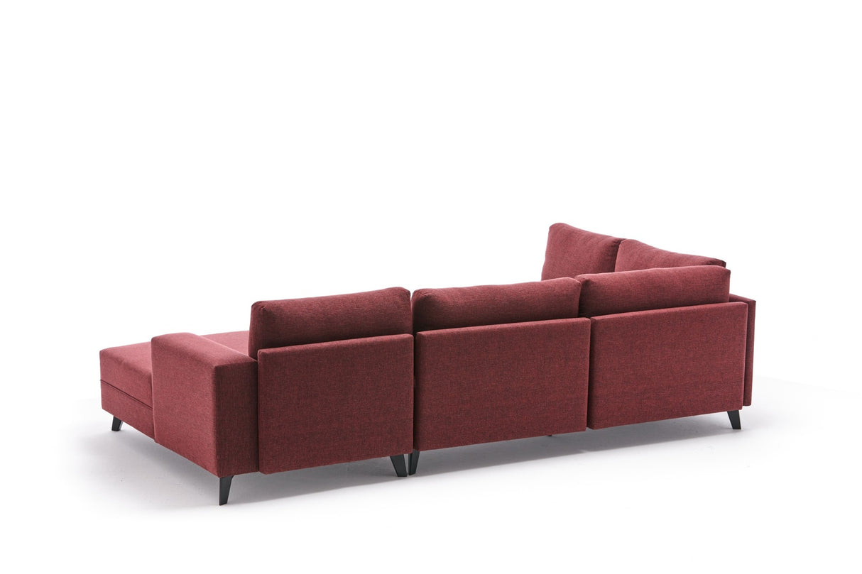 Corner sofa with sleep function Efsun Claret Red