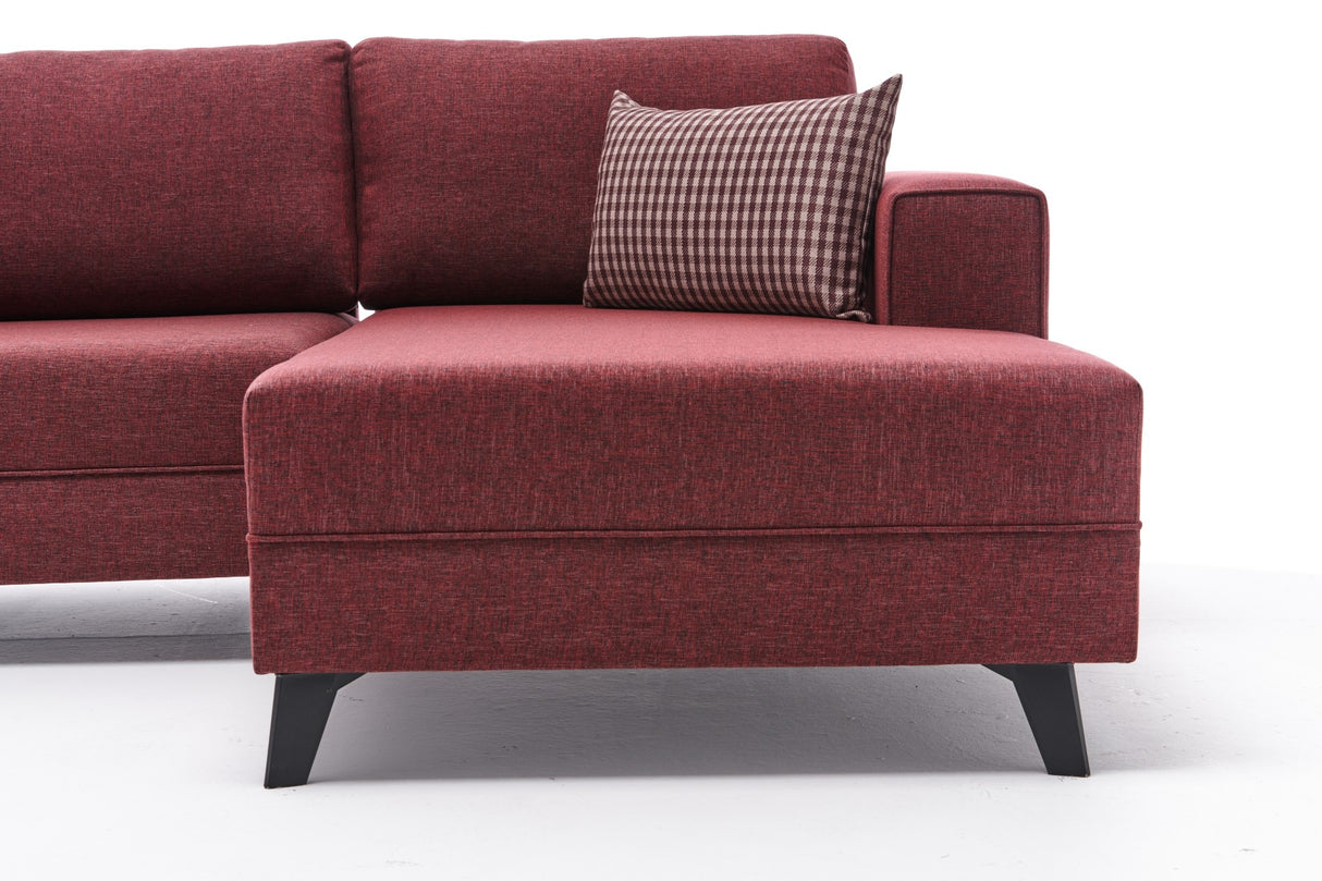 Corner sofa with sleep function Efsun Claret Red