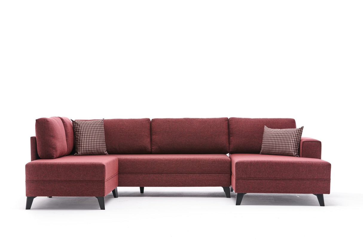 Corner sofa with sleep function Efsun Claret Red