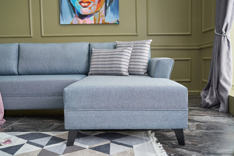 Corner sofa with sleep function eris blue