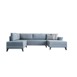 Corner sofa with sleep function eris blue