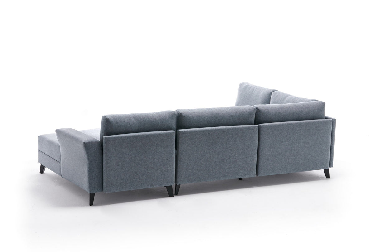 Corner sofa with sleep function eris blue