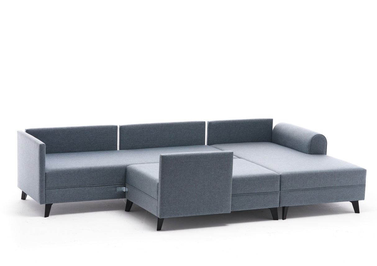 Corner sofa with sleeping function BELEN blue