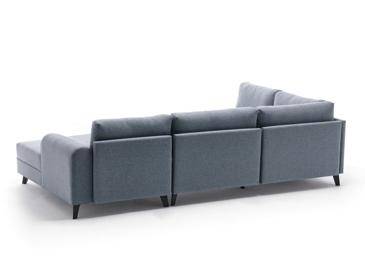 Corner sofa with sleeping function BELEN blue