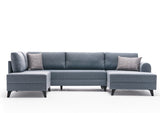 Corner sofa with sleeping function BELEN blue