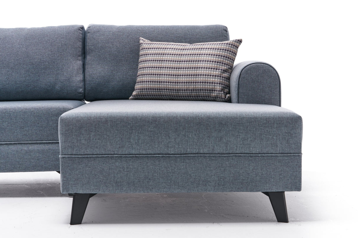 Corner sofa with sleeping function BELEN blue