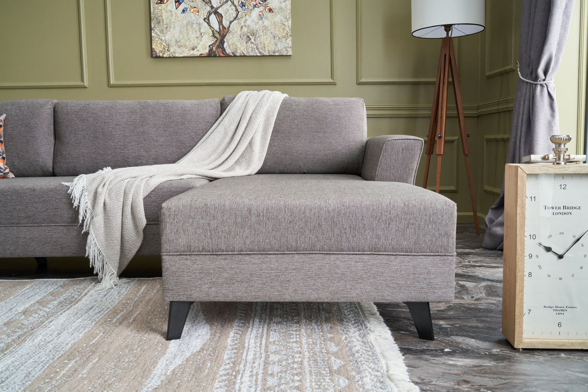 Corner sofa with sleeping function Eris Bruin