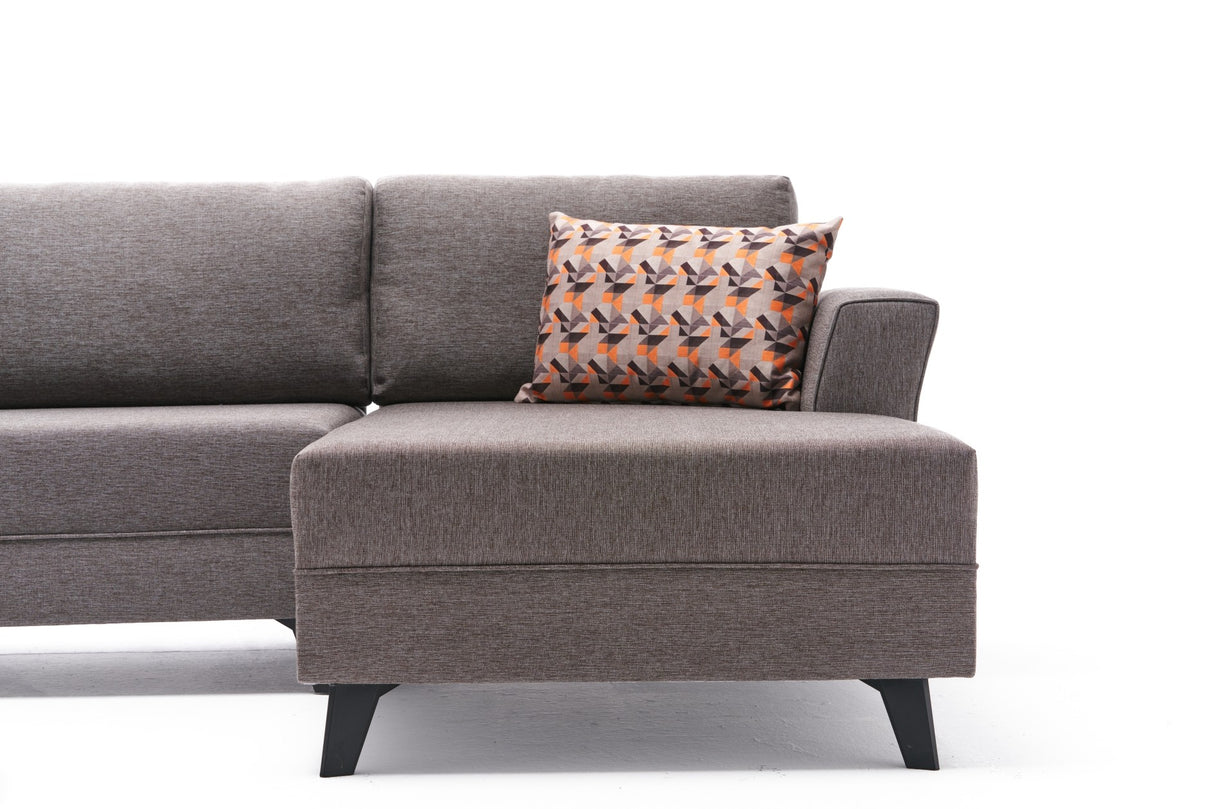 Corner sofa with sleeping function Eris Bruin