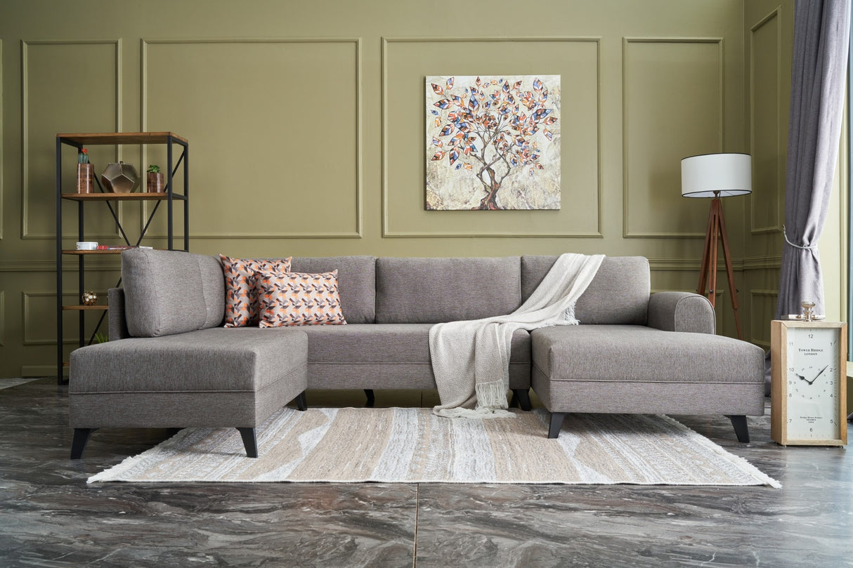 Corner sofa with sleeping function BELEN Brown