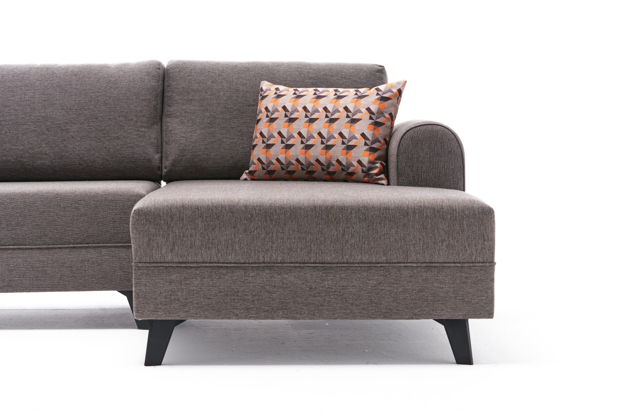 Corner sofa with sleeping function BELEN Brown