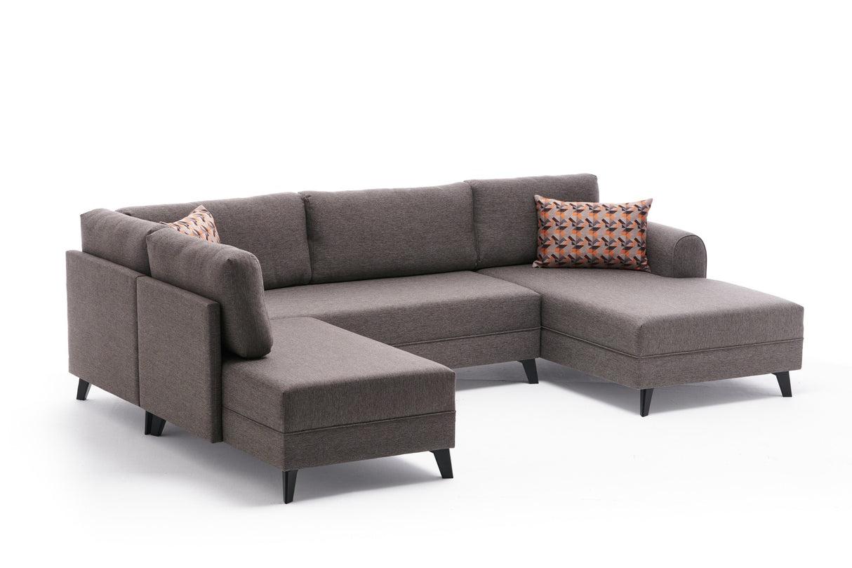 Corner sofa with sleeping function BELEN Brown