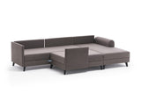 Corner sofa with sleeping function BELEN Brown