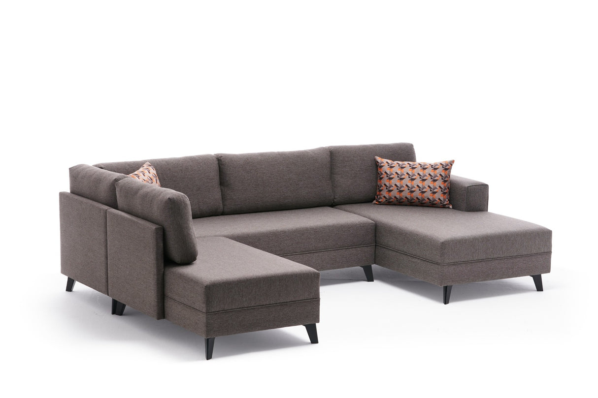 Corner sofa with sleep function Efsun Brown