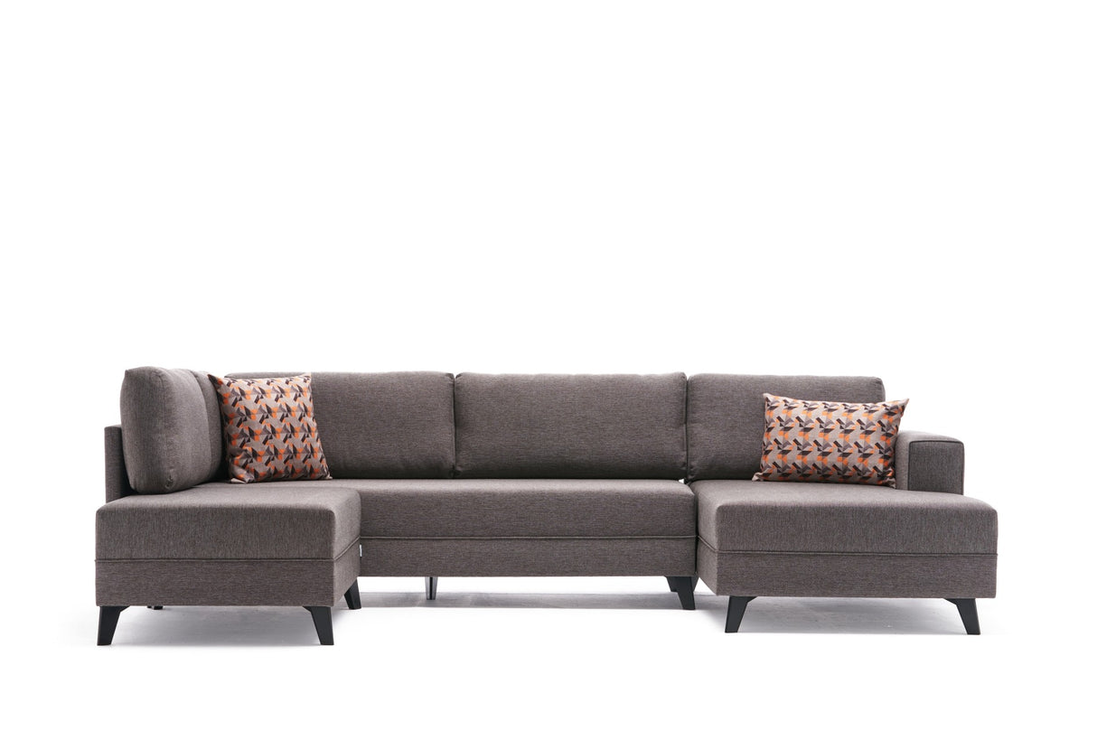 Corner sofa with sleep function Efsun Brown