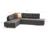 Corner sofa with sleeping function on the left manama anthracite