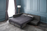 Corner sofa with sleeping function on the left manama anthracite