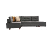 Corner sofa with sleeping function on the left manama anthracite