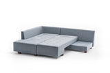 Corner sofa with sleeping function on the left manama light blue