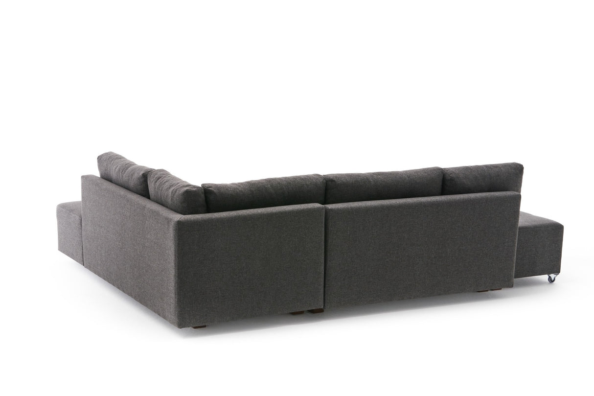 Corner sofa with sleep function on the right manama anthracite