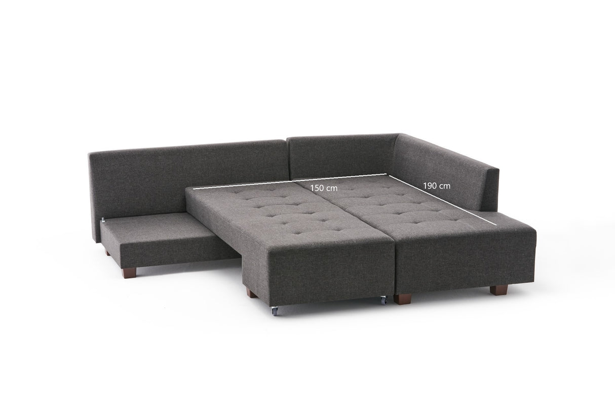 Corner sofa with sleep function on the right manama anthracite