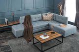 Corner sofa with sleeping function on the right manama light blue