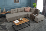 Corner sofa with sleeping function on the right manama crème