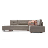 Corner sofa with sleeping function on the right manama crème