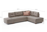 Corner sofa with sleeping function on the right manama crème