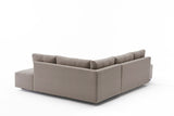 Corner sofa with sleeping function on the right manama crème