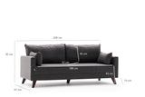 3-seater sofa bed Bella Anthracite