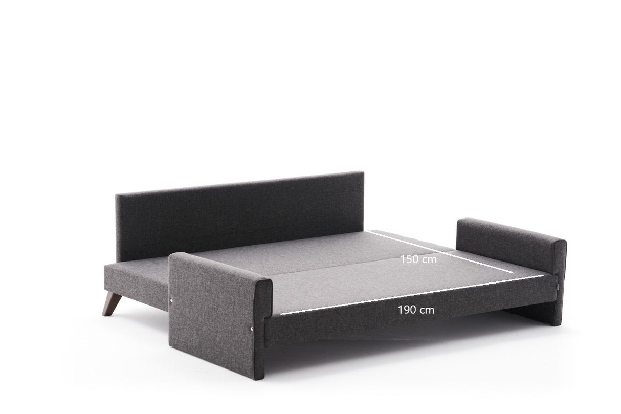 3-seater sofa bed Bella Anthracite