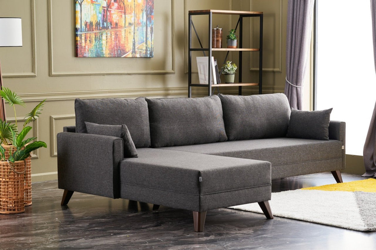 Corner sofa left Bella Anthracite