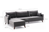 Corner sofa left Bella Anthracite