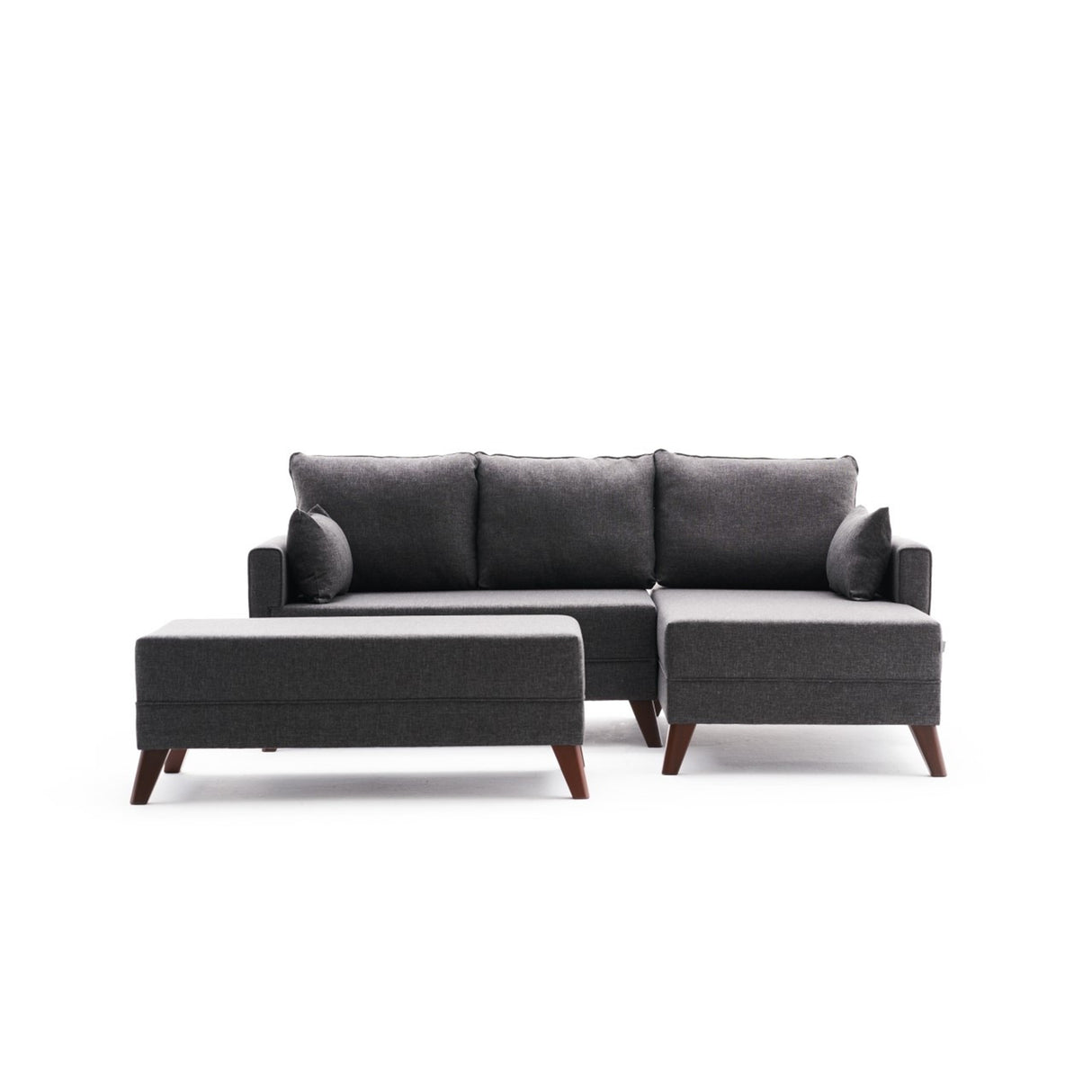 Corner sofa with sleeping function on the right Bella Anthracite