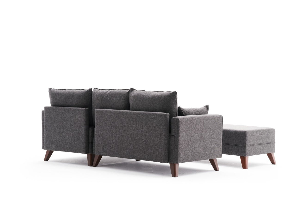 Corner sofa with sleeping function on the right Bella Anthracite