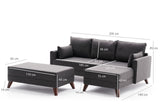 Corner sofa with sleeping function on the right Bella Anthracite