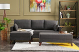 Corner sofa with sleeping function on the left Bella Anthracite