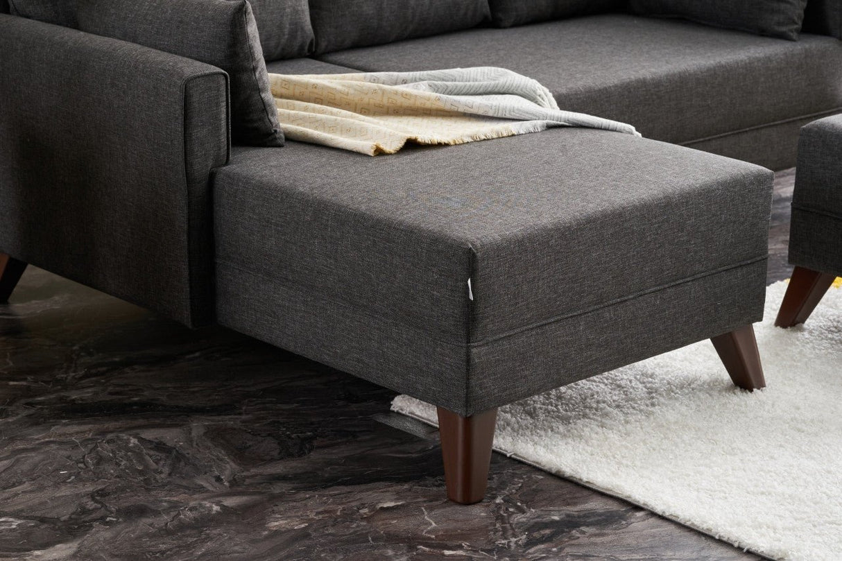 Corner sofa with sleeping function on the left Bella Anthracite