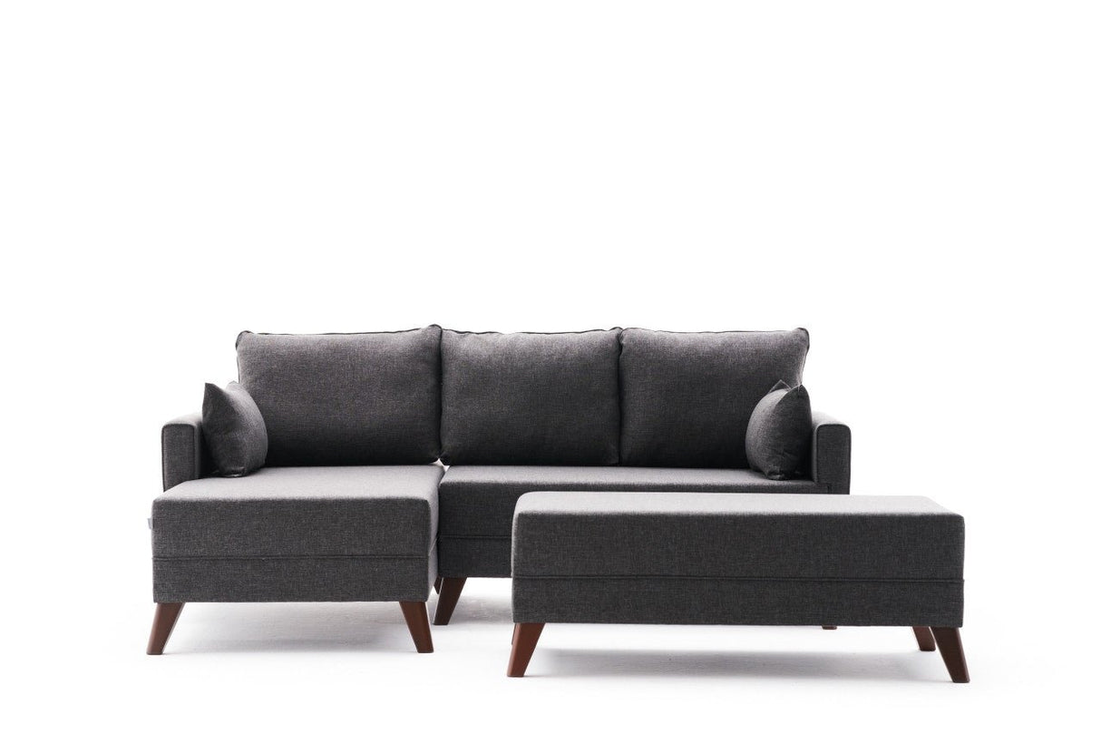 Corner sofa with sleeping function on the left Bella Anthracite