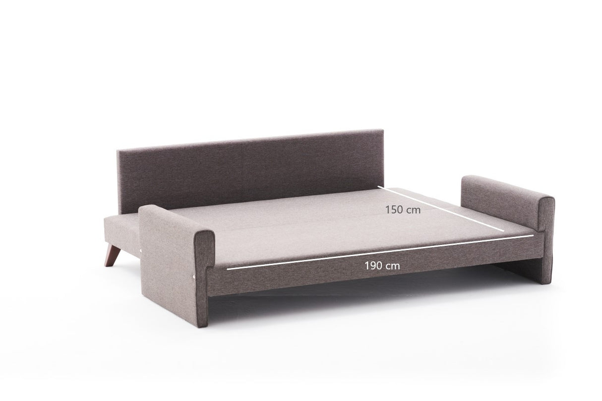 3-seater sofa bed Bella Bruin