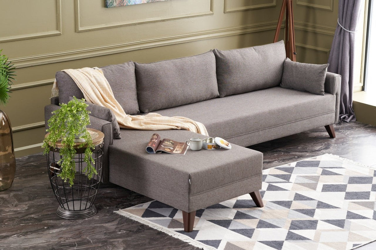 Corner sofa on the left Bella Brown