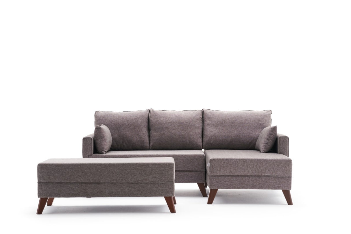 Corner sofa with sleep function on the right Bella Bruin