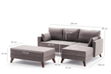 Corner sofa with sleep function on the right Bella Bruin