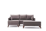 Corner sofa with sleeping function on the left bella brown